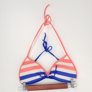 Body Glove Pink Stripe Top Blue Strip Bottom Bikini Top Size Medium